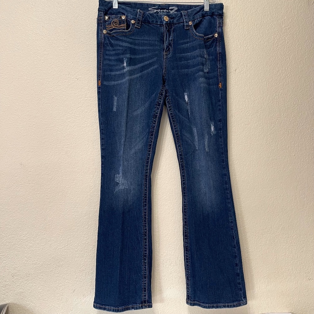 Seven 7 Distressed Slimboot Jeans Size 30